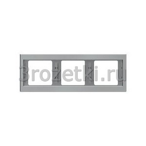 3rozetki.ru - Berker - K.5. - [13737004] Рамкa 3 постовая металл, горизонтальная (нержавеющая сталь).