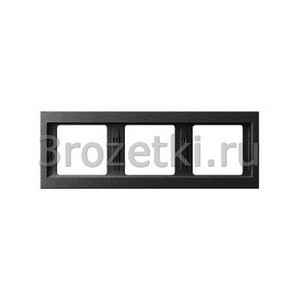 3rozetki.ru - Berker - K.1. - [13737006] Рамка 3 постовая пластик, горизонтальная (антрацит).