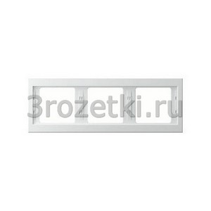 3rozetki.ru - Berker - K.1. - [13737009] Рамка 3 постовая пластик, горизонтальная (белый глянец).