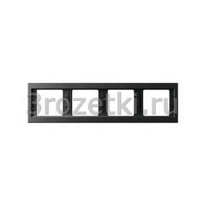 3rozetki.ru - Berker - K.1. - [13837006] Рамка 4 постовая пластик, горизонтальная (антрацит).
