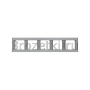 3rozetki.ru - Berker - K.5. - [13937004] Рамкa 5 постовая металл, горизонтальная (нержавеющая сталь).