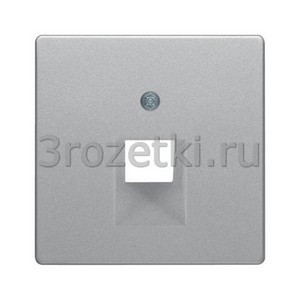 3rozetki.ru - Berker - Q - [14076084] Лицевая панель одинарной информационной розетки UAE 1xRJ11/12/45 (алюминиевый бархат).