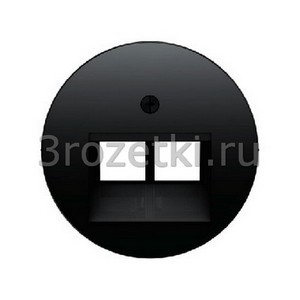 3rozetki.ru - Berker - R - [14092045] Лицевая панель двойной информационной розетки UAE 2xRJ11/12/RJ45 (чёрный глянец).