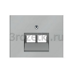 3rozetki.ru - Berker - K.5. - [14097004] Лицевая панель двойной информационной розетки UAE 2xRJ11/12/RJ45 (нержавеющая сталь).