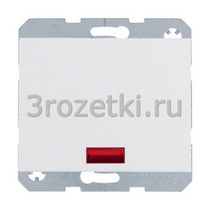 3rozetki.ru - Berker - K.1. - [] Выключатель 1-клавишный проходной с подсветкой (белый глянец).