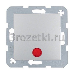 3rozetki.ru - Berker - S.1. - [] Выключатель 1-клавишный проходной с подсветкой (алюминий матовый).