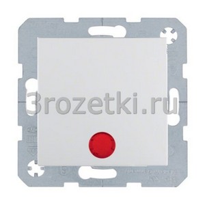 3rozetki.ru - Berker - S.1. - [] Выключатель 1-клавишный проходной с подсветкой (белый матовый).