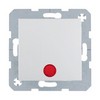[] Выключатель 1-клавишный проходной с подсветкой (белый матовый) <Berker-S.1.>