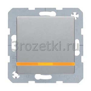 3rozetki.ru - Berker - Q - [] Выключатель 1-клавишный проходной с подсветкой (алюминиевый бархат).