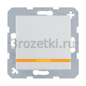 3rozetki.ru - Berker - Q - [] Выключатель 1-клавишный проходной с подсветкой (белый бархат).