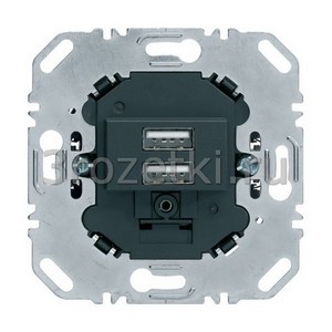 3rozetki.ru - Berker - [260205] Механизм зарядного устройства USB 2х1500мА/1х3000мА (антрацитовый матовый ).
