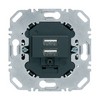 [260205] Механизм зарядного устройства USB 2х1500мА/1х3000мА (антрацитовый матовый ) <Berker>
