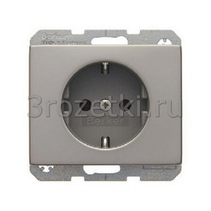 3rozetki.ru - Berker - K.5. - [47157004] Розетка SCHUKO с з/к (нержавеющая сталь).