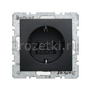 3rozetki.ru - Berker - S.1. - [47231606] Розетка SCHUKO с з/к, со шторками ''защита от детей'' (антрацитовый матовый ).