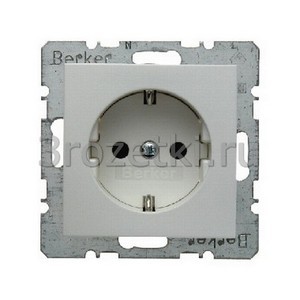3rozetki.ru - Berker - S.1. - [47231909] Розетка SCHUKO с з/к, со шторками ''защита от детей'' (белый матовый).