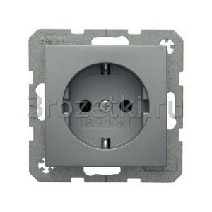 3rozetki.ru - Berker - S.1. - [47431404] Розетка SCHUKO с з/к (алюминий матовый).