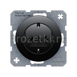 3rozetki.ru - Berker - R - [47432045] Розетка SCHUKO с з/к (чёрный глянец).