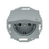 [47441404] Розетка SCHUKO с з/к, с крышкой (алюминий матовый) <Berker-S.1.>