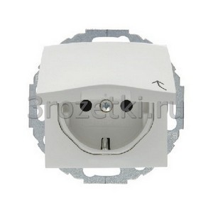 3rozetki.ru - Berker - S.1. - [47448989] Розетка SCHUKO с з/к, с крышкой (белый глянец).