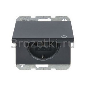 3rozetki.ru - Berker - K.1. - [47517106] Розетка SCHUKO с з/к, с крышкой (антрацит).