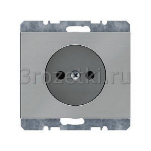 3rozetki.ru - Berker - K.5. - [6167157004] Розетка SCHUKO без з/к (нержавеющая сталь).