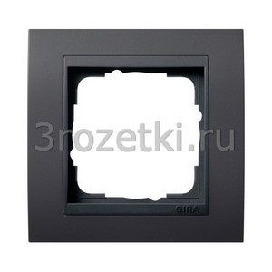 3rozetki.ru - Gira - Event - [021108] Рамка 1 постовая пластик вставка антрацитовая (антрацит).