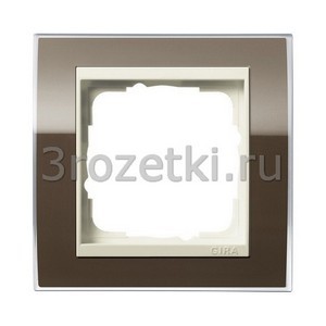 3rozetki.ru - Gira - Event Clear - [0211761] Рамка 1 постовая акрил вставка кремовая (коричневый).