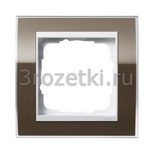 3rozetki.ru - Gira - Event Clear - [0211763] Рамка 1 постовая акрил вставка белая (коричневый).