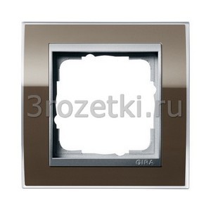 3rozetki.ru - Gira - Event Clear - [0211766] Рамка 1 постовая акрил вставка алюминиевая (коричневый).