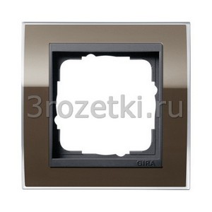 3rozetki.ru - Gira - Event Clear - [0211768] Рамка 1 постовая акрил вставка антрацитовая (коричневый).