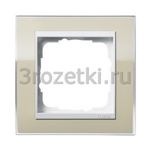 3rozetki.ru - Gira - Event Clear - [0211773] Рамка 1 постовая акрил вставка белая (песочный).