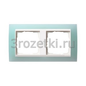 3rozetki.ru - Gira - Event Opaque - [0212395] Рамка 2 постовая акрил матовый, вертикальная/горизонтальная вставка белая (салатовый матовый).