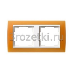 3rozetki.ru - Gira - Event Opaque - [0212397] Рамка 2 постовая акрил матовый, вертикальная/горизонтальная вставка белая (оранжевый матовый).