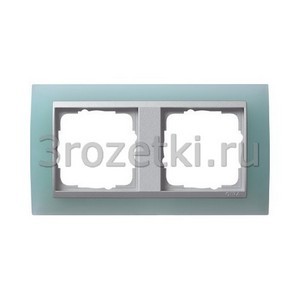 3rozetki.ru - Gira - Event Opaque - [021251] Рамка 2 постовая акрил матовый, вертикальная/горизонтальная вставка алюминиевая (салатовый матовый).