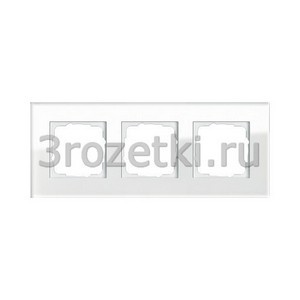 3rozetki.ru - Gira - Esprit - [021312] Рамка 3 постовая стекло, вертикальная/горизонтальная (белый).