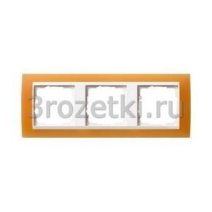 3rozetki.ru - Gira - Event Opaque - [0213397] Рамка 3 постовая акрил матовый, вертикальная/горизонтальная вставка белая (оранжевый матовый).