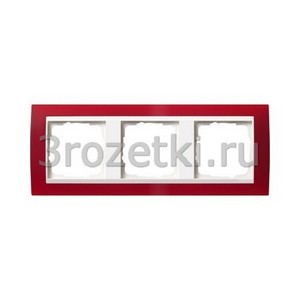 3rozetki.ru - Gira - Event Opaque - [0213398] Рамка 3 постовая акрил матовый, вертикальная/горизонтальная вставка белая (красный матовый).