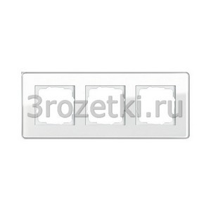 3rozetki.ru - Gira - Esprit - [0213512] Рамка 3 постовая стекло, вертикальная/горизонтальная (белый).