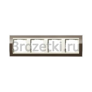 3rozetki.ru - Gira - Event Clear - [0214761] Рамка 4 постовая акрил, вертикальная/горизонтальная вставка кремовая (коричневый).