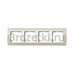 3rozetki.ru - Gira - Event Clear - [0214771] Рамка 4 постовая акрил, вертикальная/горизонтальная вставка кремовая (песочный).