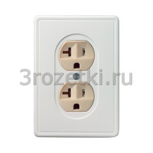 3rozetki.ru - Gira - [049640] Розетка двойн. американский стандарт, 2пол.+125B, NEMA 5-20R.