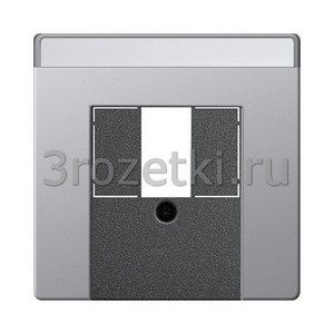 3rozetki.ru - Gira - [0876203] Накладка телефонной розетки TAE+Стерео+USB с полем для надписи.