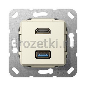 3rozetki.ru - Gira - [567801] Разъем HDMI, USB 3.0 A.