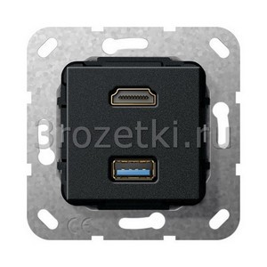 3rozetki.ru - Gira - [567810] Разъем HDMI, USB 3.0 A.