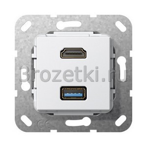 3rozetki.ru - Gira - [567903] Разъем HDMI, USB 3.0 A.