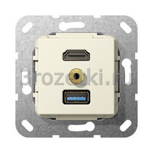 3rozetki.ru - Gira - [568001] Разъем HDMI,USB3.0A,M гнездо.