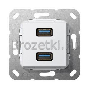 3rozetki.ru - Gira - [568503] Разъем USB 3.0 A 2 местн..