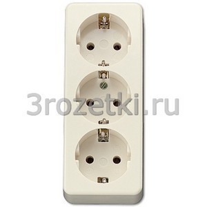 3rozetki.ru - Jung - [10S23L] SCHUKO®-розетка 3-ная 16 A / 250 В ~, ivory, with strain relief, breakproof.