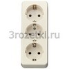 [10S23L] SCHUKO®-розетка 3-ная 16 A / 250 В ~, ivory, with strain relief, breakproof <Jung>