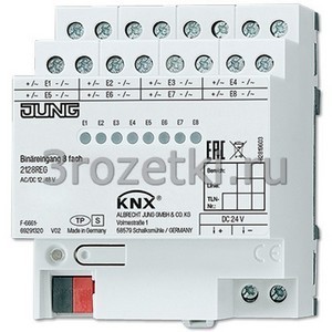 3rozetki.ru - Jung - [2128REG] KNX ввод бинарный, 8 групп.